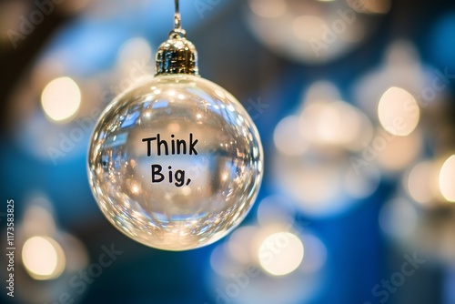 A stunning glass ornament featuring the motivational phrase 