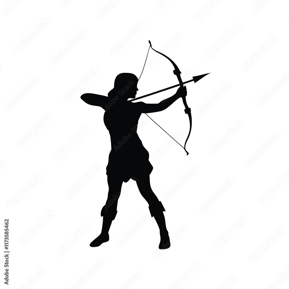 A archer bow vector silhouette illustration A archer bow vector silhouette illustration