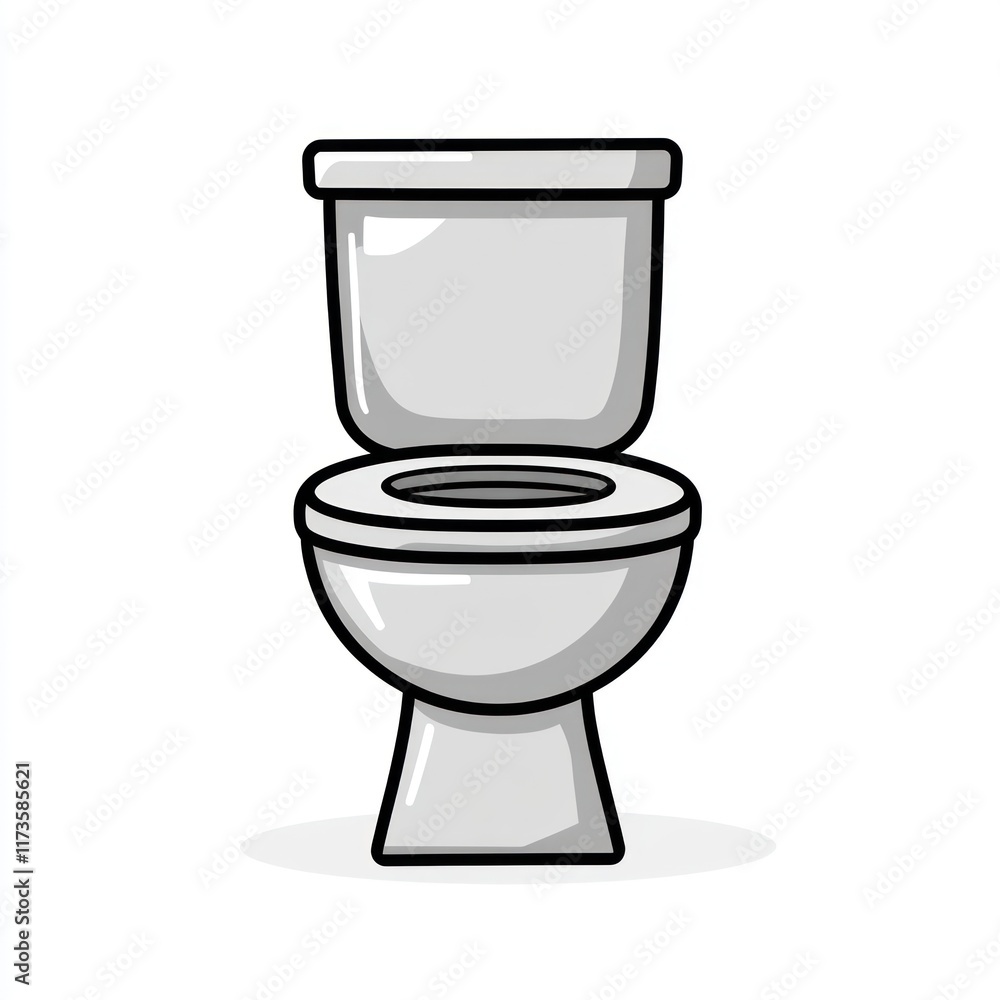 A simple illustration of a closed toilet bowl A simple illustration of a closed toilet bowl