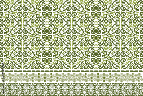 abstract seamless floral pattern with vintage botanical motifs, border design, and ethnic geometric elements for textile, fabric, wallpaper, and fashion accessories