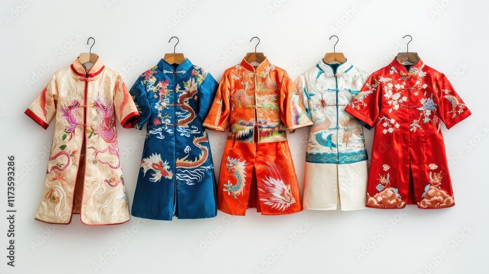 Naklejka premium Colorful Outfits for Children's Festival Celebrations