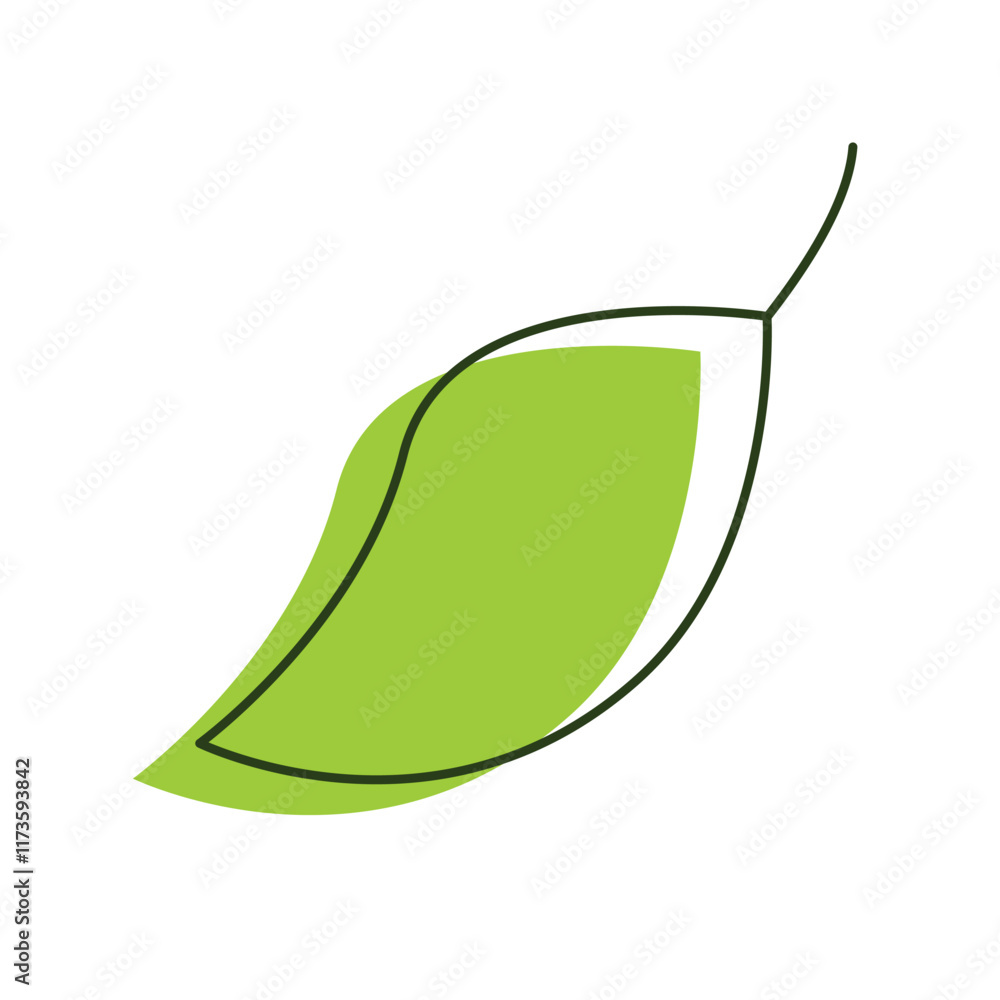 Vector linear illustration of eco tree leaf icon on a white background. Vector linear illustration of eco tree leaf icon on a white background.