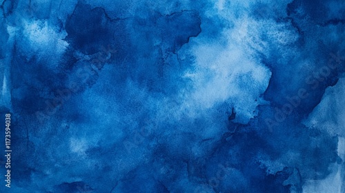 Abstract watercolor gradient background with deep blue and fluid grunge texture for banners and designs
