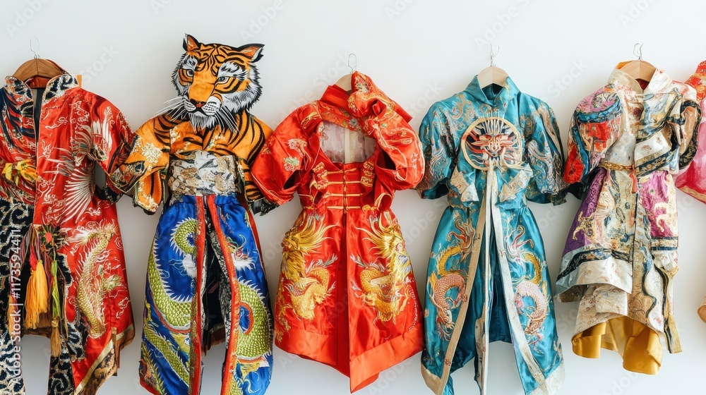 Naklejka premium Vibrant Costumes for Children's Festival Celebration