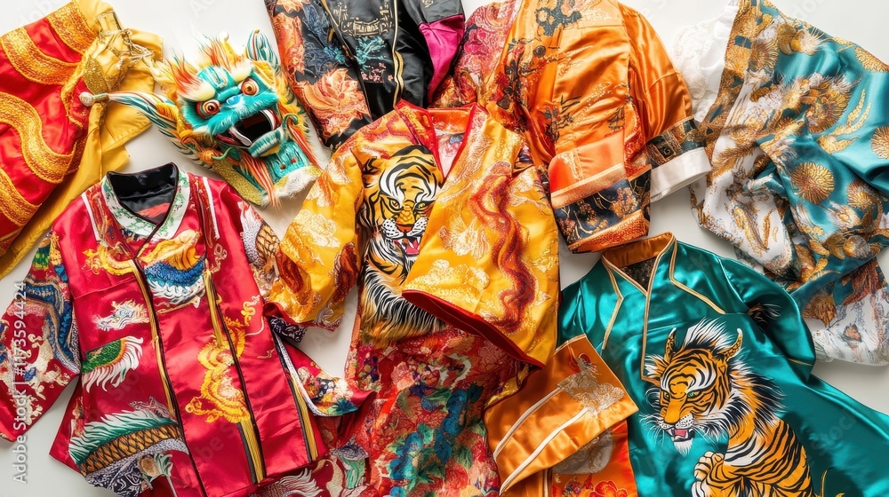 Fototapeta premium Vibrant Costumes for Children's Festival Celebrations