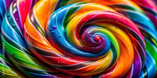 Wallpaper Mural Swirling Rainbow Lollipop Close-up: Vibrant Candy Photography Torontodigital.ca