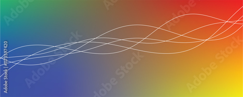 Christmas abstract background with snowflakes and laser beams Shiny neon lines template - northern lights glowing blur lines
