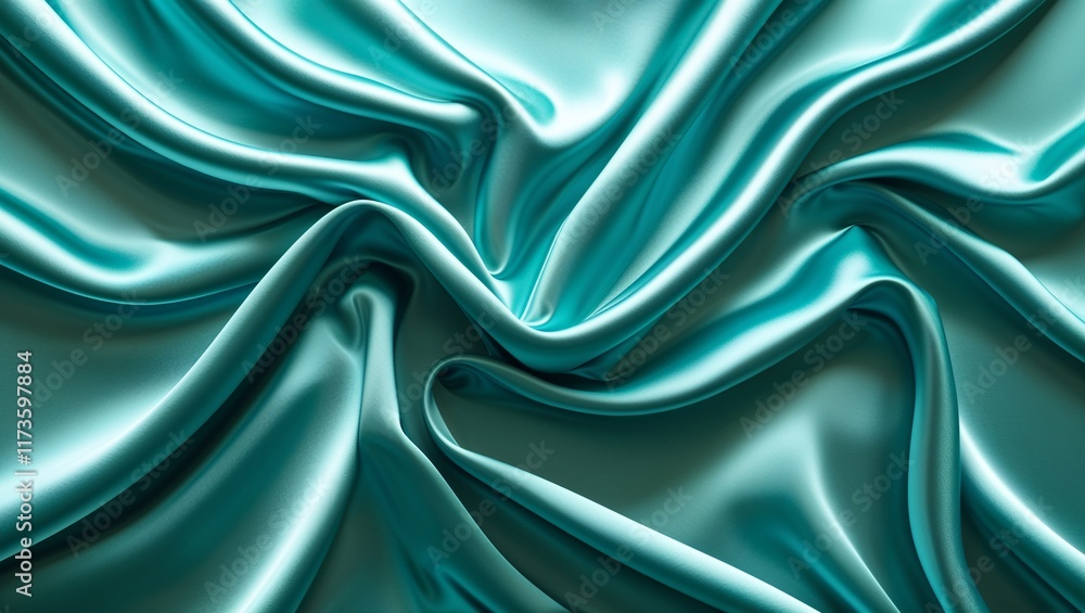 Obraz premium Phoenix 10 Beautiful Blue and Green Silk Satin Background: A Luxurious Blend of Cool Hues, Creating a Smooth, Elegant, and Serene Textile Visual