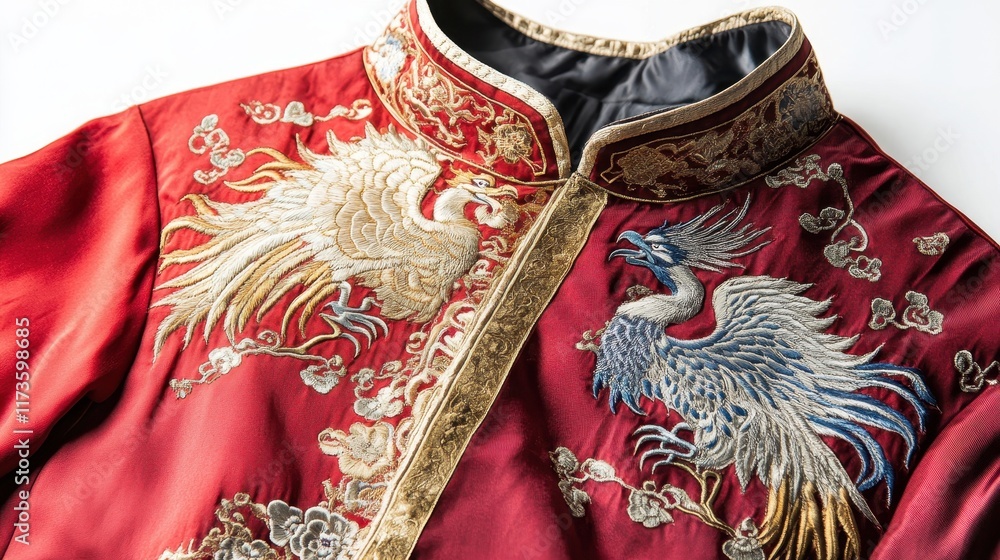 Naklejka premium Traditional Chinese Mens Tunic with Embroidery Detail