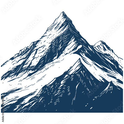 Elegant Silhouette Illustration Of Mountain Vector Art