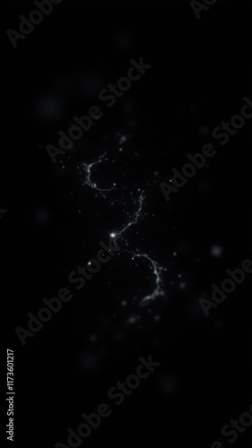 Dark space with AI glow and overlay. photo