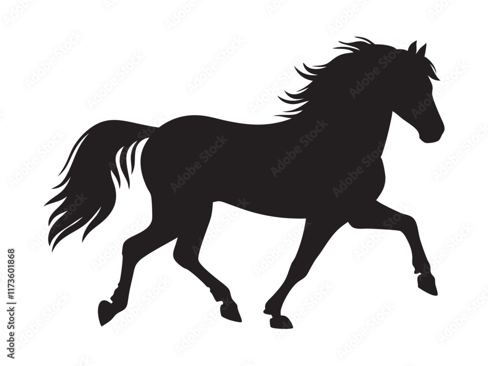 running horse silhouette. Western riding horse vector illustration, isolated on white background running horse silhouette. Western riding horse vector illustration, isolated on white background