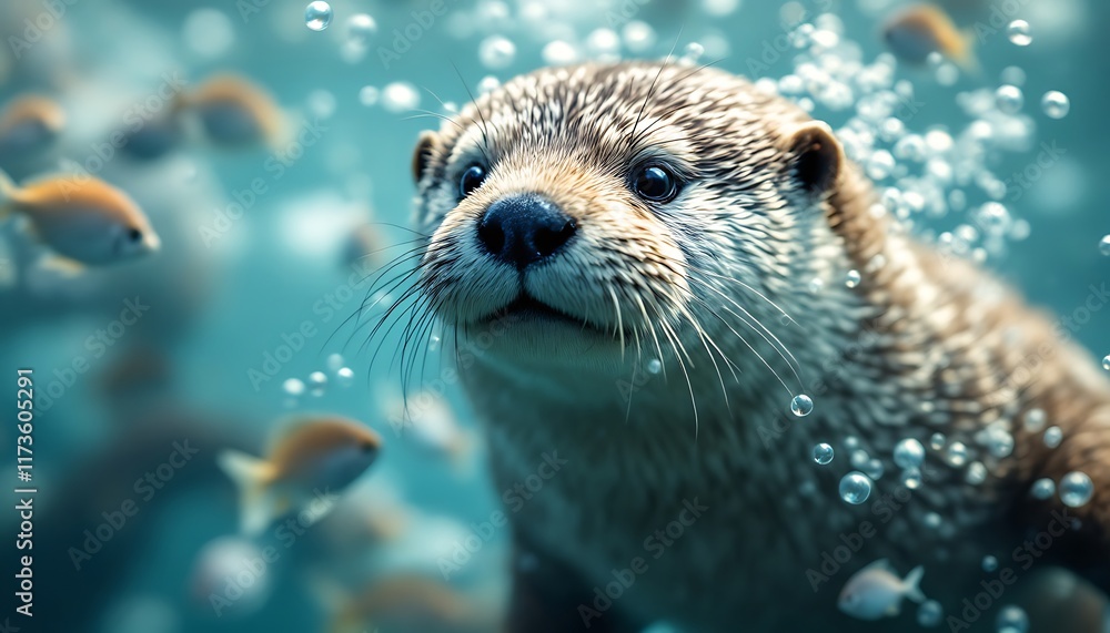 Curious Otter Underwater Curious Otter Underwater