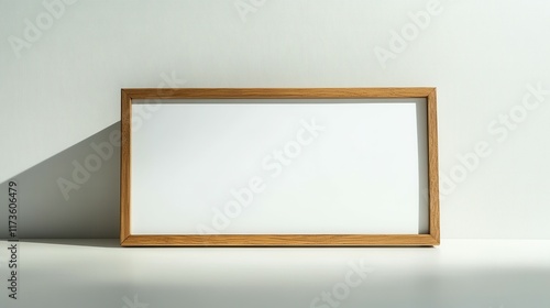 Minimalist whiteboard with wooden frame for office and home decor.