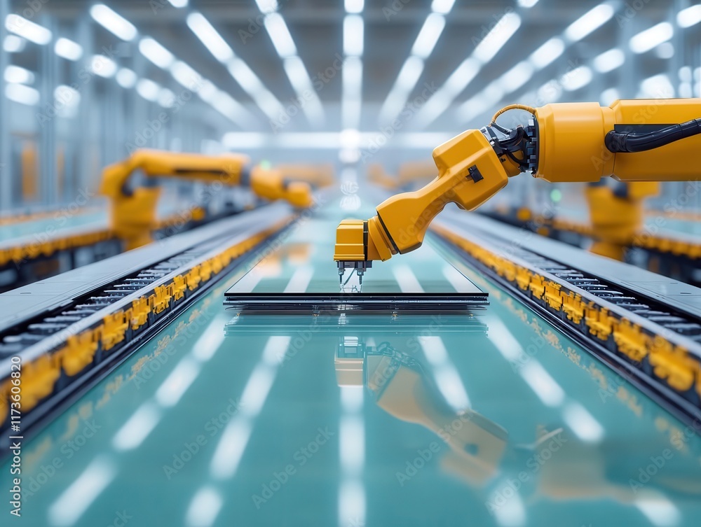 custom made wallpaper toronto digitalGlass panels being stacked for shipping by robotic arms, efficient and precise logistics