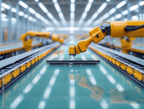 Wallpaper Mural Glass panels being stacked for shipping by robotic arms, efficient and precise logistics Torontodigital.ca