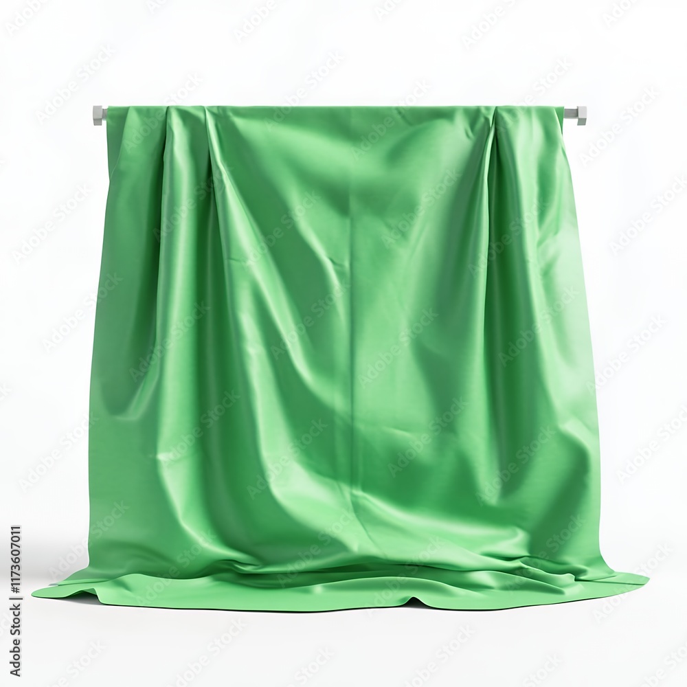 Elegant Draped Green Fabric: A Minimalist Study in Texture and Light Elegant Draped Green Fabric: A Minimalist Study in Texture and Light