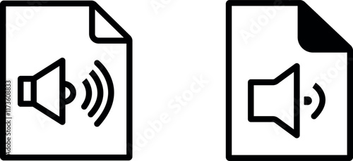 "Audio File Vector Icon Set - Sound and Music File Design Icons"