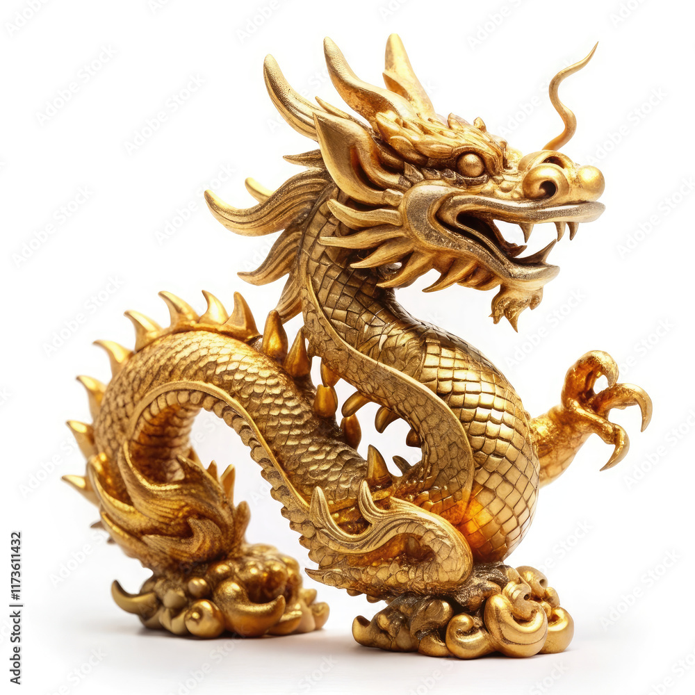 Fototapeta premium golden dragon statue