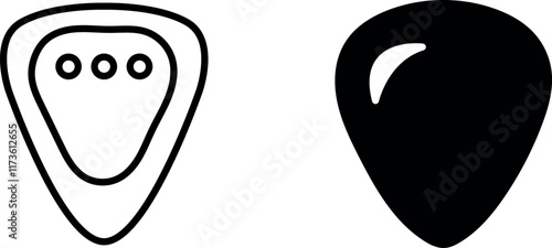 "Guitar Pick Vector Icon Set - Musical and Creative Guitar Accessory Designs"