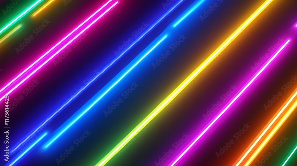 Diagonal Bright Neon Lines Abstract Background Diagonal Bright Neon Lines Abstract Background
