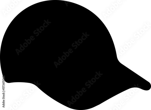 Baseball hat, cap icon in flat. sign symbol mockup isolated on transparent background icon. black vector for apps or website use for sports headdress