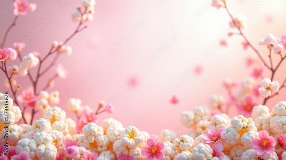 Spring blossoms and popcorn delights a vibrant floral celebration in nature's embrace Spring blossoms and popcorn delights a vibrant floral celebration in nature's embrace