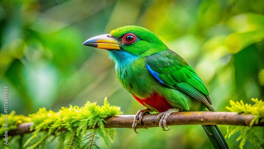Vibrant Green Torogoz, National Bird of El Salvador, Perched on Branch - Drone Photography Vibrant Green Torogoz, National Bird of El Salvador, Perched on Branch - Drone Photography