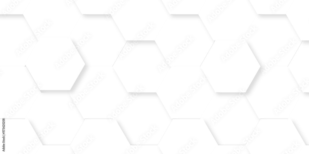 Abstract white hexagon modern technology creative emboss light honeycomb polygonal web. abstract geometric science and mosaic tile with template design. Abstract white hexagon modern technology creative emboss light honeycomb polygonal web. abstract geometric science and mosaic tile with template design.