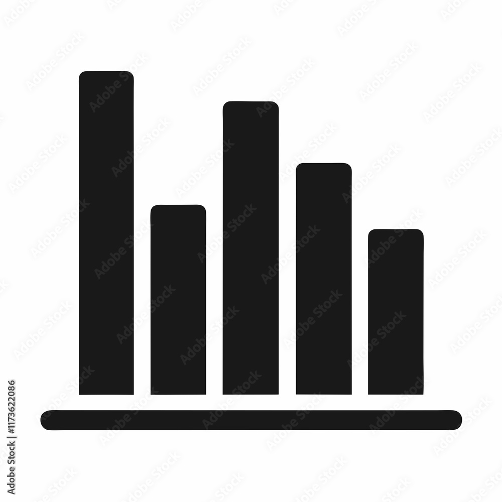 Bar Chart Icon Vector Silhouette