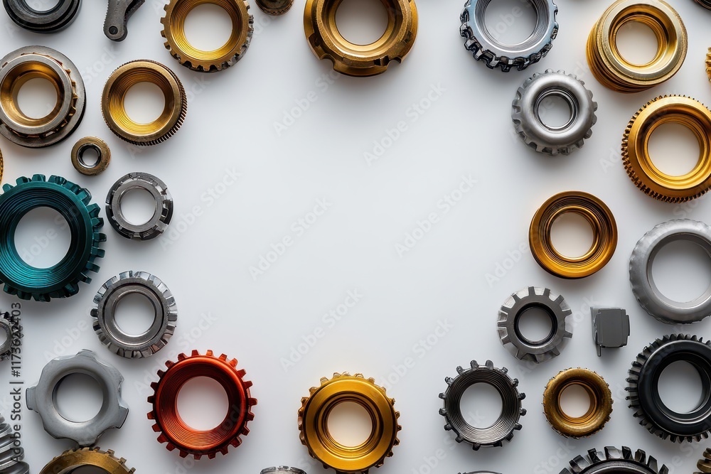 Various Mechanical Seals on White Background Various Mechanical Seals on White Background