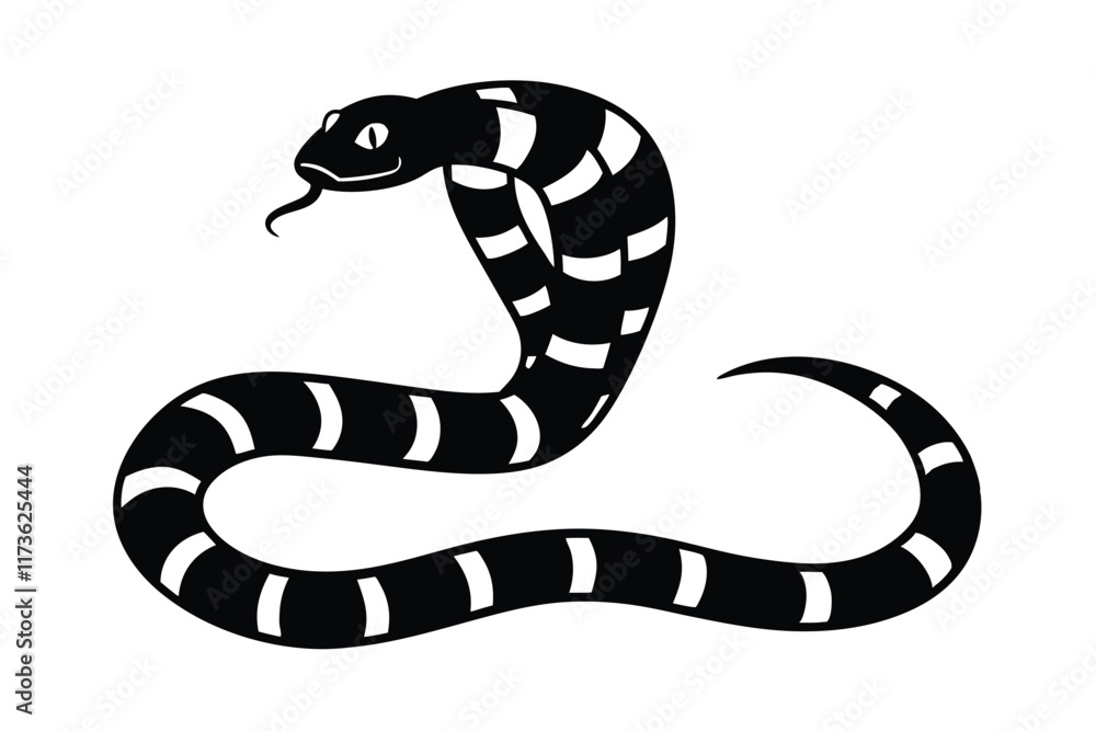 Naklejka premium black and white snake