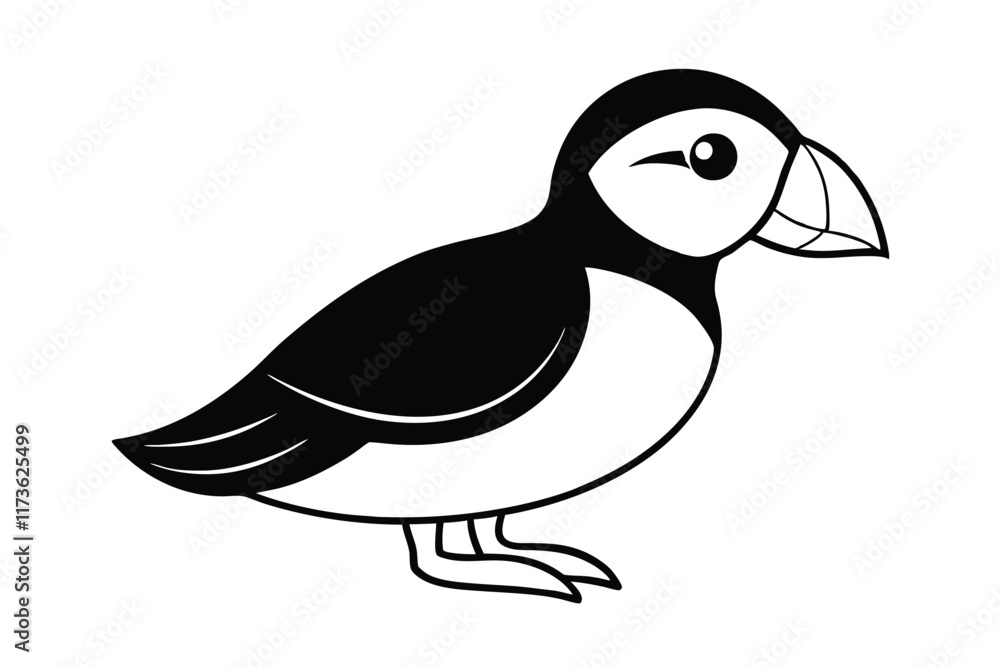 Obraz premium cute-puffin-cartoon