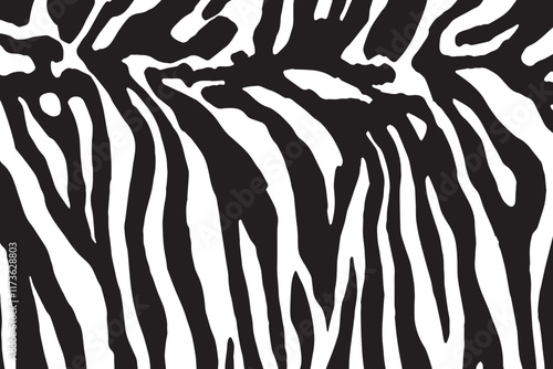 Zebra skin background vector. Animal fur, vector background for Fabric design, wrapping paper, textile, and wallpaper