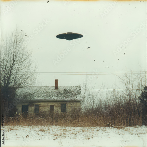 Mysterious UFO Over Old Abandoned House