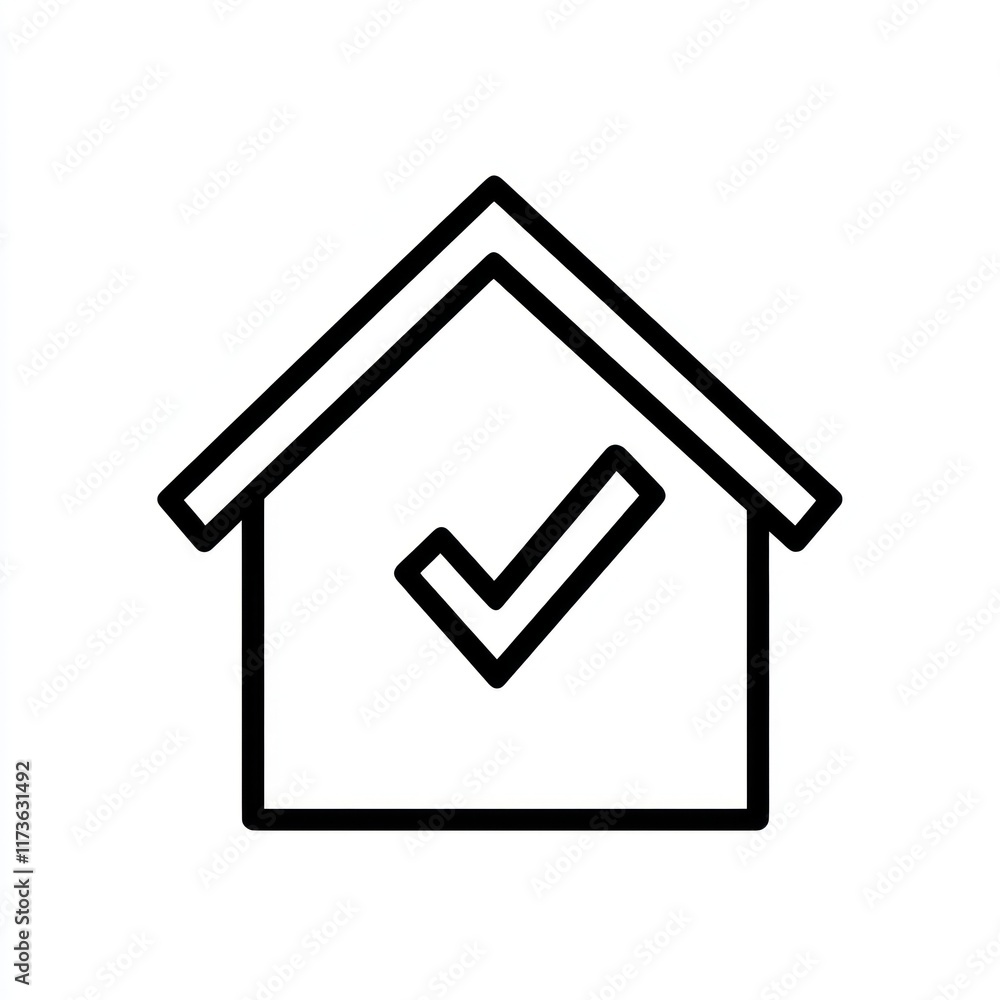 House Icon Showing Approval and Confirmation House Icon Showing Approval and Confirmation