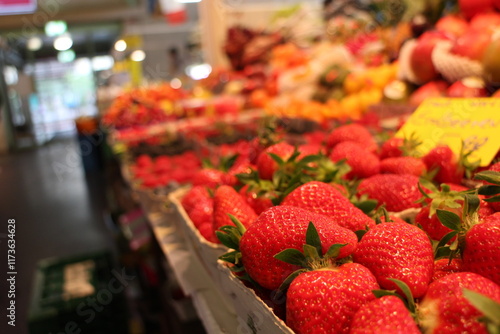 Strawberries in a supermarket in Frankfurt, Germany