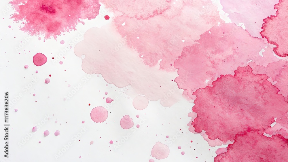 Abstract watercolor background with red and pink circles on white paper. Abstract watercolor background with red and pink circles on white paper.