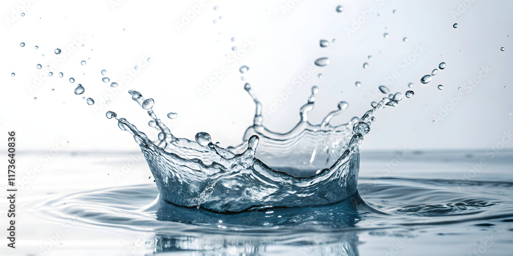 Clear water splash in a glass with bubbles on white background Clear water splash in a glass with bubbles on white background