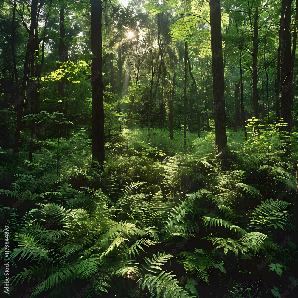 A Vibrant Forest Habitat: Encompassing Diverse Flora Under Sunlit Canopies With Rich Ecosystem A Vibrant Forest Habitat: Encompassing Diverse Flora Under Sunlit Canopies With Rich Ecosystem