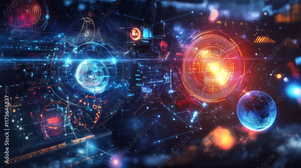 Fototapeta premium Engineers Simulating Spacecraft Landing on Various Terrains