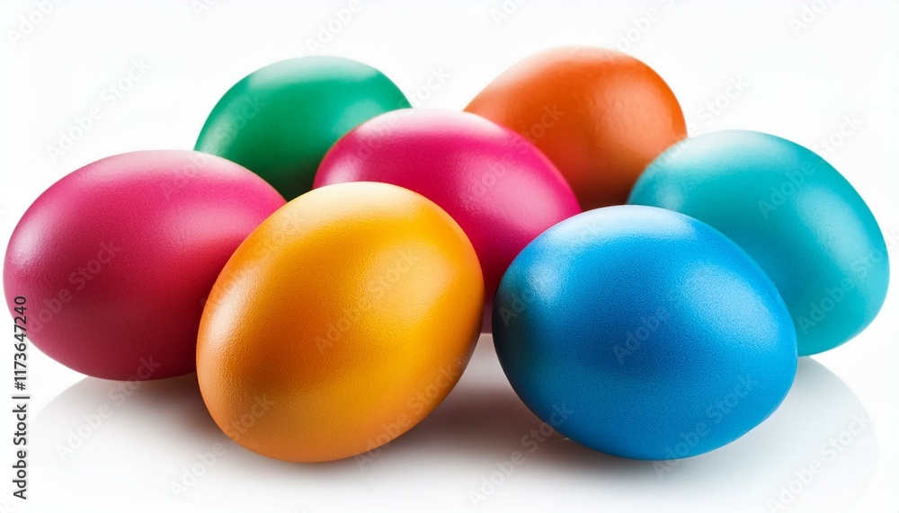colourful easter eggs isolated on white history colourful easter eggs isolated on white history