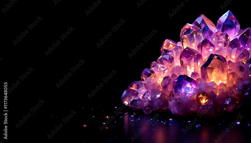 Illuminated Amethyst Geode Cluster: A Symphony of Purple and Orange Illuminated Amethyst Geode Cluster: A Symphony of Purple and Orange