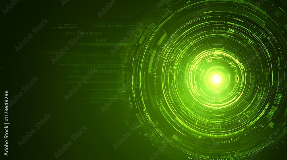 Fototapeta premium Abstract Green Technology Circular Design