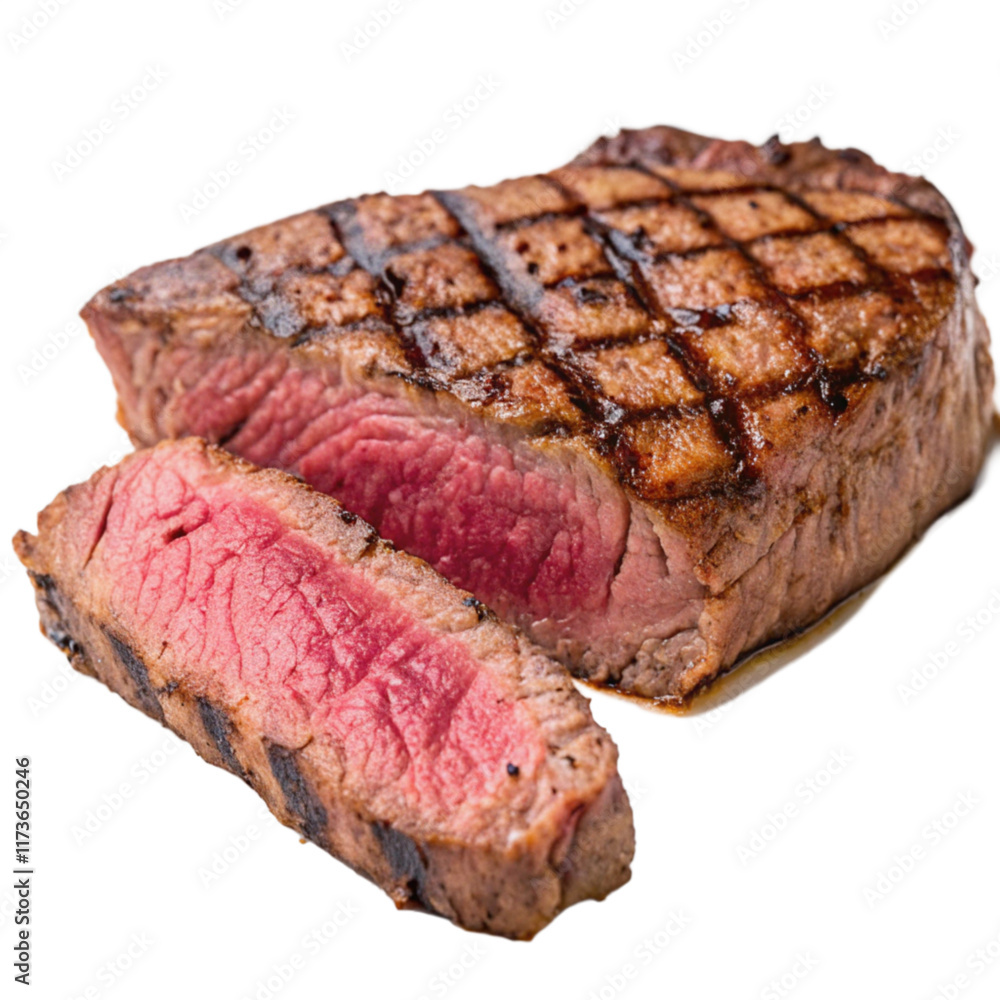 grilled beef steak isolated on transparent background Generative Ai grilled beef steak isolated on transparent background Generative Ai