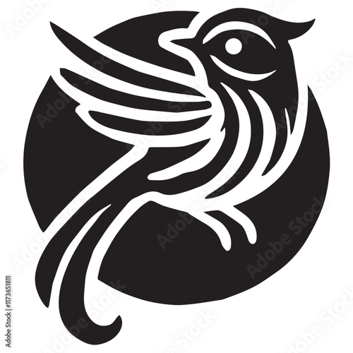 Wallpaper Mural Silhouette of a bird on white background Torontodigital.ca