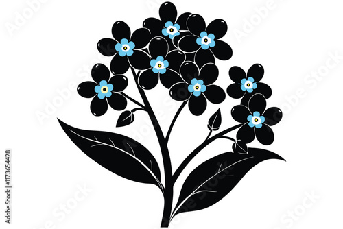 Realistic Forget-Me-Not Flower vector illustratio C.eps