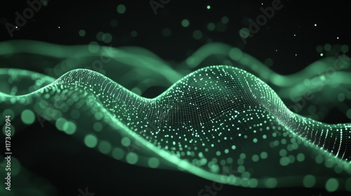 Abstract Digital Wave with Glowing Light Effects