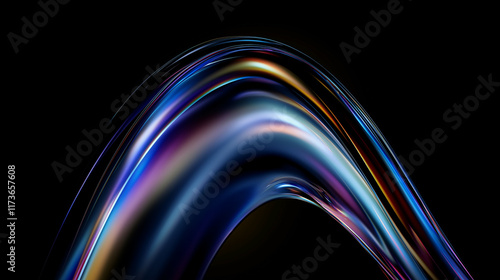 Abstract minimalist design, colorful glass shape, 3d render