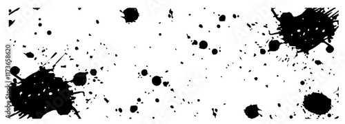 chaotic black ink splatter pattern illustration